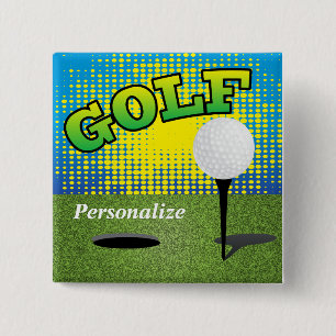 Bóton Quadrado 5.08cm Golfe no verde