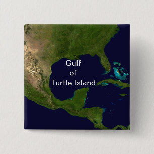 Bóton Quadrado 5.08cm Golfo de Turtle Island Button