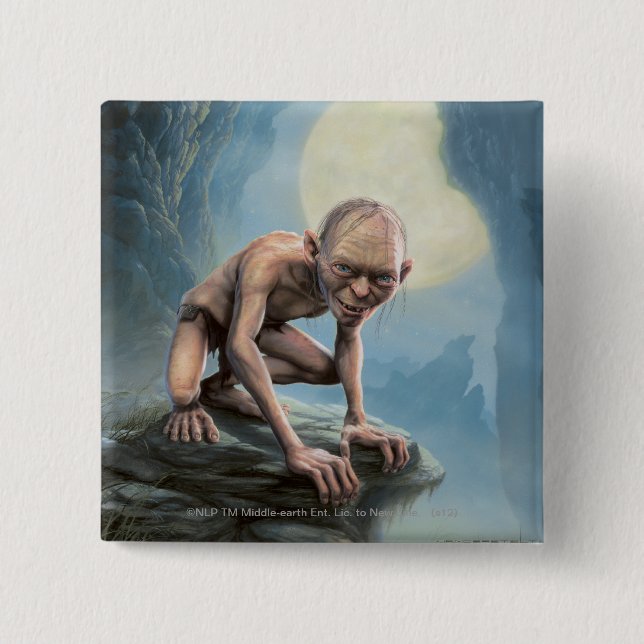 Bóton Quadrado 5.08cm GOLLUM™ com Lua (Frente)