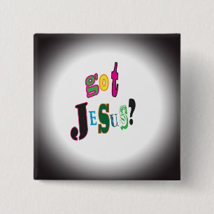 Bóton Quadrado 5.08cm Got Jesus Christ Lord God Black Oval Abstract