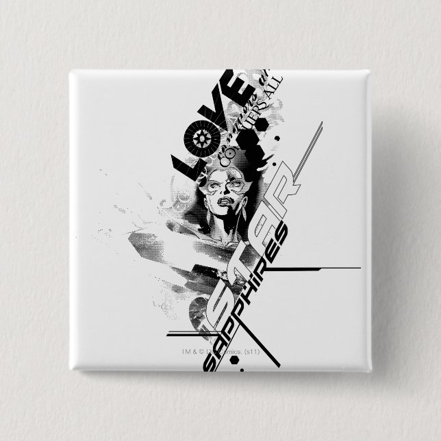 Bóton Quadrado 5.08cm Gráfico 9 da safira de estrela (Frente)