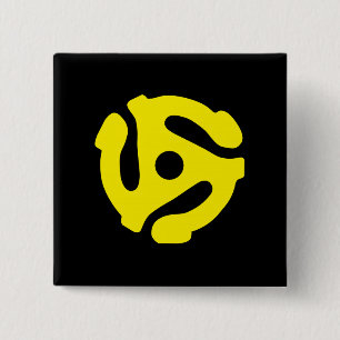 Bóton Quadrado 5.08cm gráfico espaçador amarelo 45