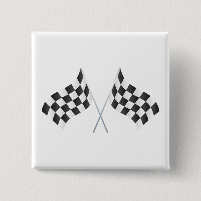 Bóton Quadrado 5.08cm gráfico flags de corridas controladas (Frente)