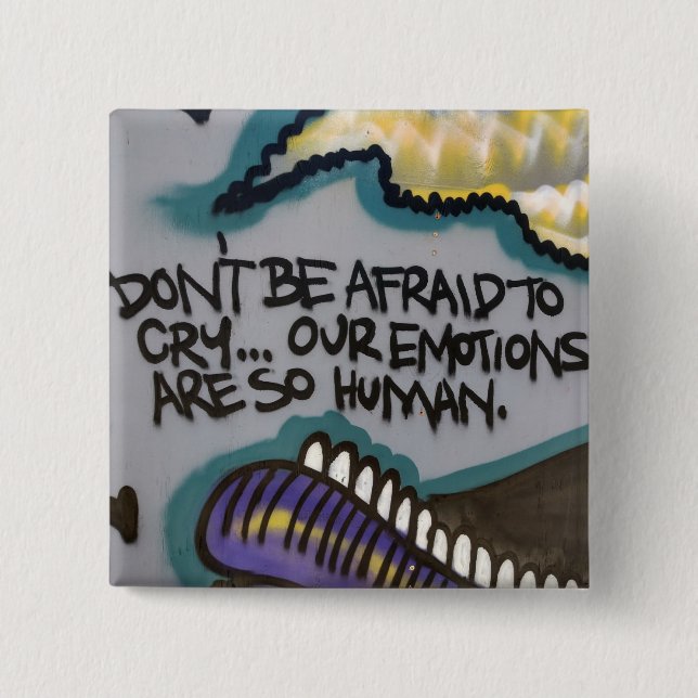 Bóton Quadrado 5.08cm Grafite de Emoções Humanas (Frente)