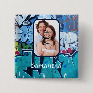 Bóton Quadrado 5.08cm Grafite Personalizado