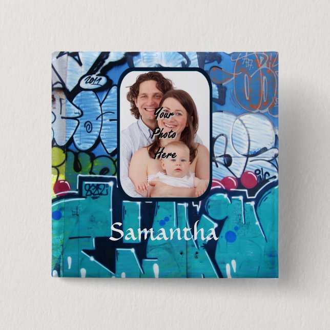 Bóton Quadrado 5.08cm Grafite Personalizado (Frente)