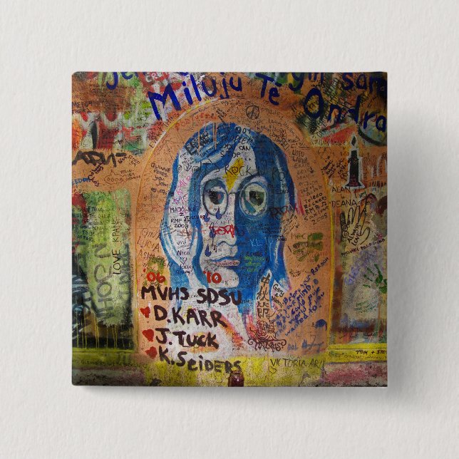 Bóton Quadrado 5.08cm Grafite - Praga (Frente)