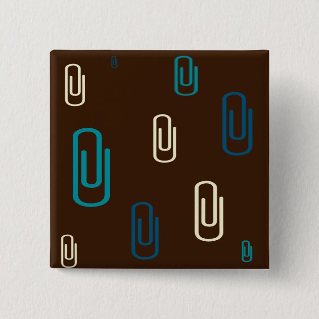 Bóton Quadrado 5.08cm Grampos de papel (Frente)