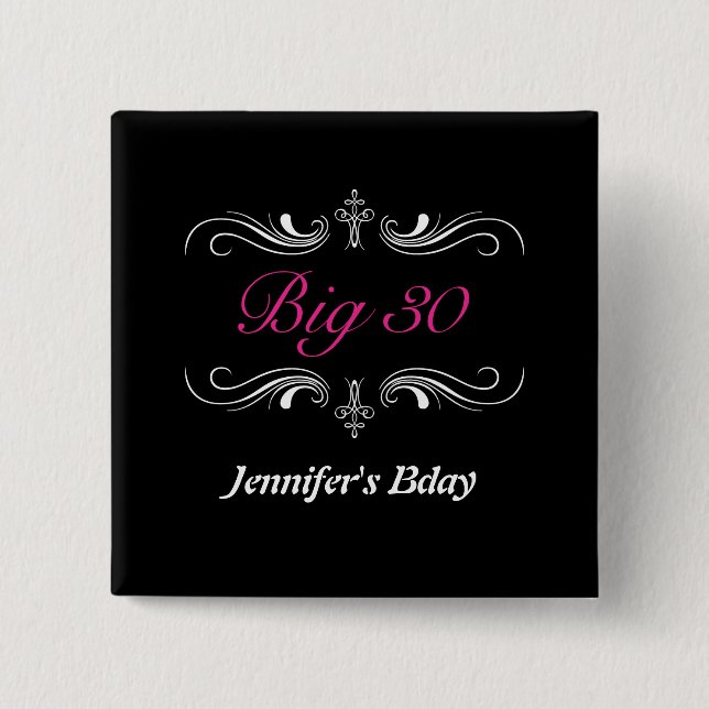 Bóton Quadrado 5.08cm Grande 30 (Frente)