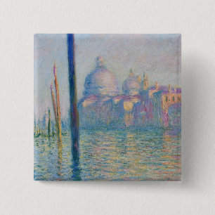 Bóton Quadrado 5.08cm Grande Canal Venice Monet Pintura