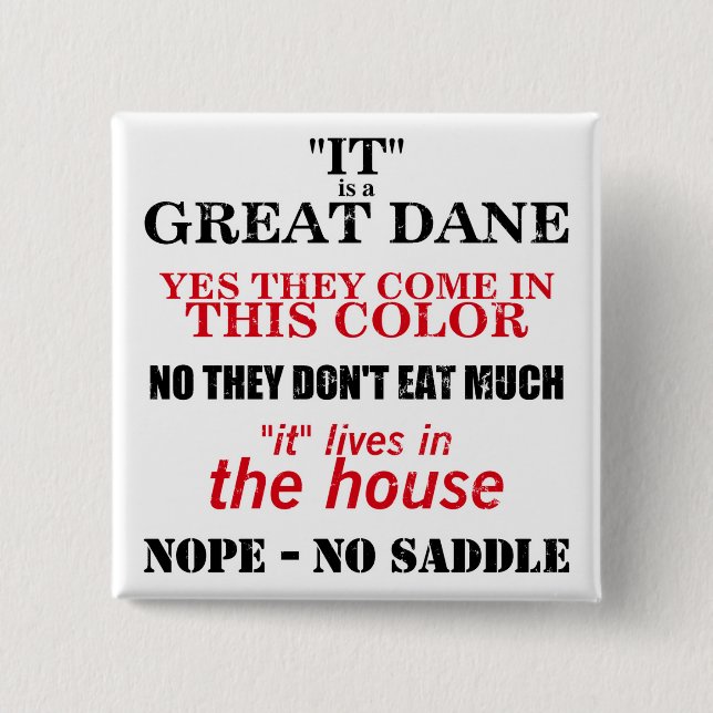 Bóton Quadrado 5.08cm Grande Dane Walking Respostas (Frente)
