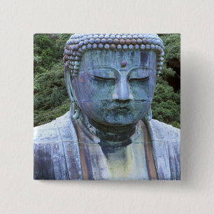 Bóton Quadrado 5.08cm Grande Detalhe do Buda, Templo Kotokuji,