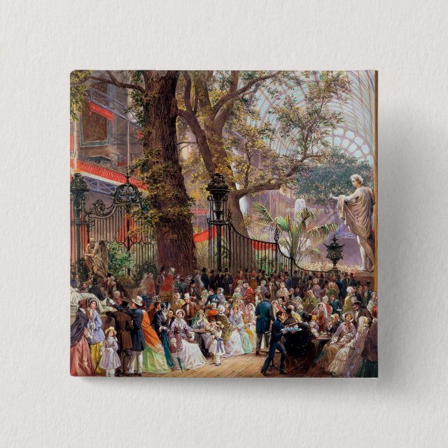 Bóton Quadrado 5.08cm Grande exposição, 1851: interior (Frente)