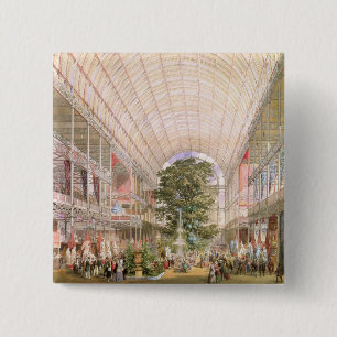 Bóton Quadrado 5.08cm Grande exposição de 1851. Decoração do transe