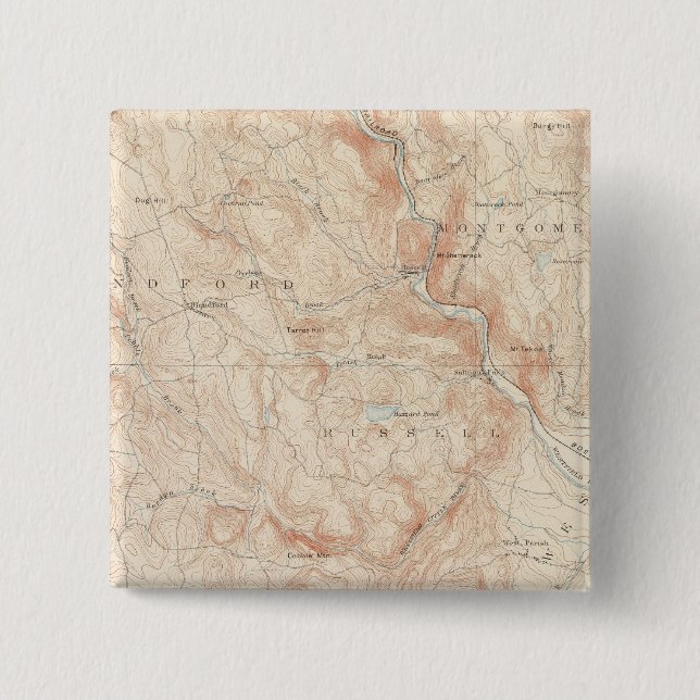 Bóton Quadrado 5.08cm Granville, Massachusetts (Frente)