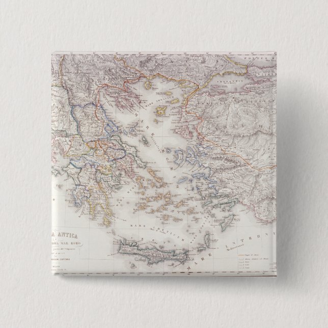 Bóton Quadrado 5.08cm Grécia antiga (Frente)