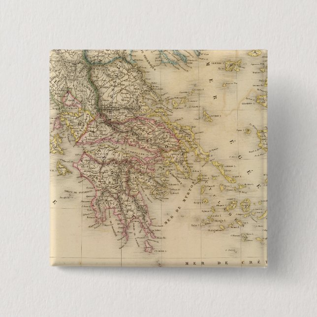 Bóton Quadrado 5.08cm Grécia Antiga 3 (Frente)