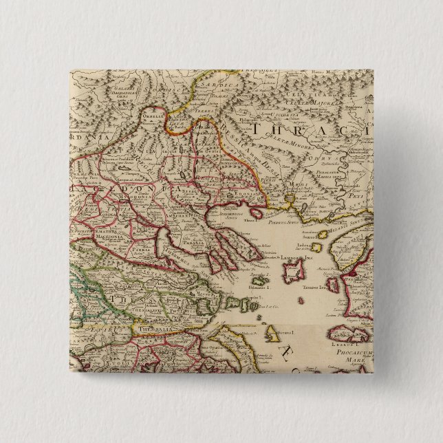 Bóton Quadrado 5.08cm Grécia e Macedônia (Frente)