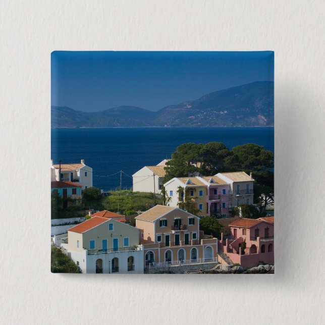 Bóton Quadrado 5.08cm GRÉCIA, Ilhas Jónicas, KEFALONIA, Assos: (Frente)