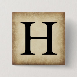 Bóton Quadrado 5.08cm Grego - Letra alfabética