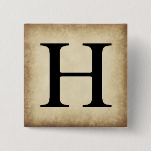 Bóton Quadrado 5.08cm Grego - Letra alfabética