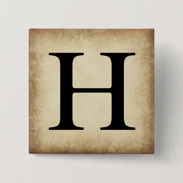 Bóton Quadrado 5.08cm Grego - Letra alfabética (Frente)