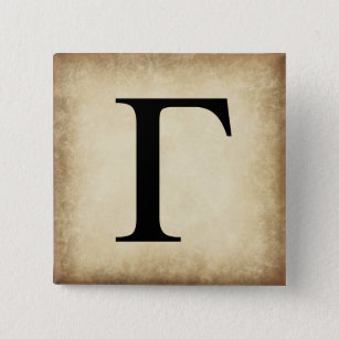 Bóton Quadrado 5.08cm Grego - Letra alfabética gama