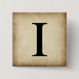 Bóton Quadrado 5.08cm Grego - Letra alfabética Iota