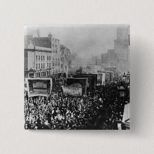 Bóton Quadrado 5.08cm Greve de doca de Londres, 1889