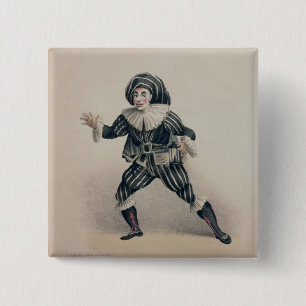 Bóton Quadrado 5.08cm Grimaldi como Scaramouche, do dell'Ar de Commedia