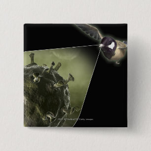 Bóton Quadrado 5.08cm Gripe aviária que sai do pássaro