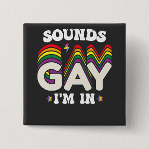 Bóton Quadrado 5.08cm Groovy LGBT Pride Soa Gay
