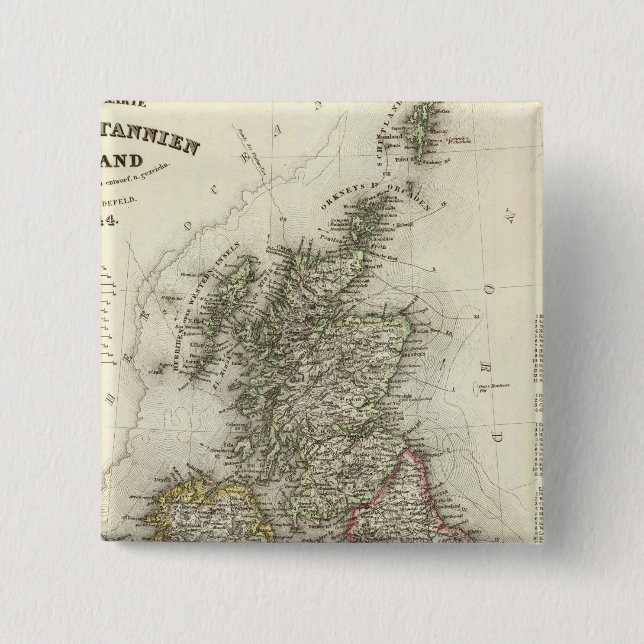 Bóton Quadrado 5.08cm Grossbritannien, Irlanda (Frente)