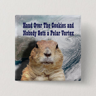 Bóton Quadrado 5.08cm Groundhog Day Polar Vortex