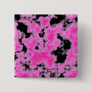 Bóton Quadrado 5.08cm Grunge Rosa