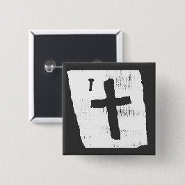Bóton Quadrado 5.08cm Grungy Christian Cross