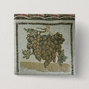 Bóton Quadrado 5.08cm Grupo das uvas brancas, mosaico romano