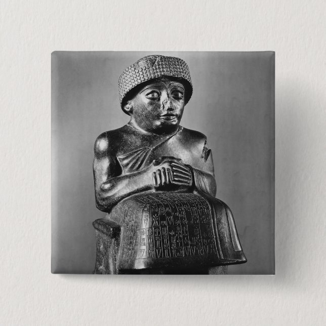 Bóton Quadrado 5.08cm Gudea, príncipe de Lagash (Frente)