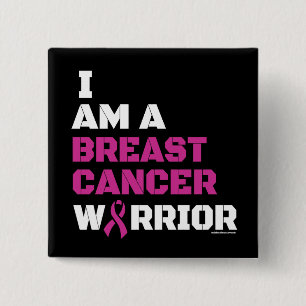 Bóton Quadrado 5.08cm Guerreiro/Bloqueio/Eu sou... Cancer da Mama