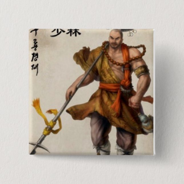 Bóton Quadrado 5.08cm guerreiro do samurai (Frente)