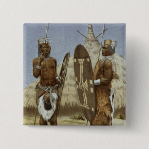 Bóton Quadrado 5.08cm Guerreiros de Nyam-nyam da história da humanidade