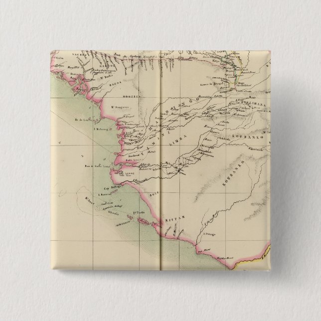 Bóton Quadrado 5.08cm Guiné-Bissau Serra Leoa, África (Frente)