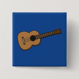 Bóton Quadrado 5.08cm Guitar Cartoon