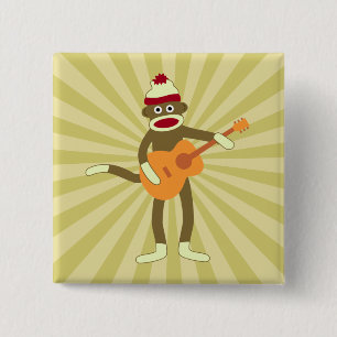 Bóton Quadrado 5.08cm Guitarra acústica do macaco da peúga