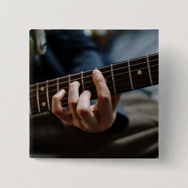 Bóton Quadrado 5.08cm Guitarra Incrível (Frente)