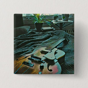 Bóton Quadrado 5.08cm Guitarrista acústico
