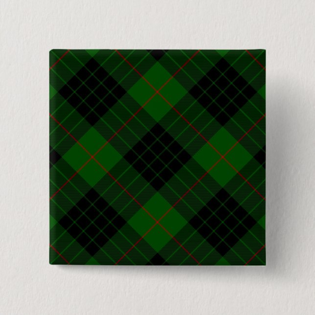 Bóton Quadrado 5.08cm Gunn tartan green xadrez negra (Frente)