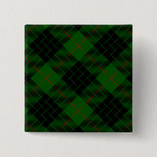 Bóton Quadrado 5.08cm Gunn tartan green xadrez negra