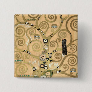 Bóton Quadrado 5.08cm Gustav Klimt - A árvore da vida, Stoclet Frieze