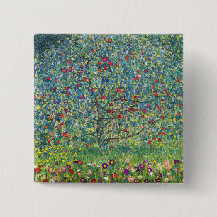 Bóton Quadrado 5.08cm Gustav Klimt - Árvore de Maçã